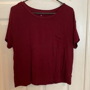 American Eagle Super Soft Burgundy T-Shirt